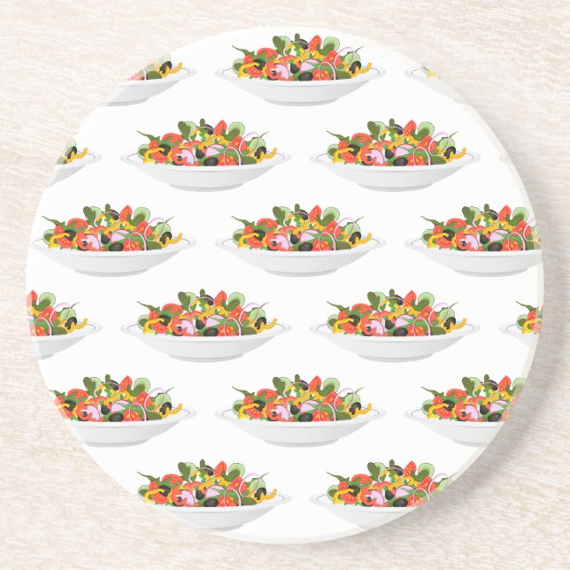 Eat more plants fresh salad motivation lettering coaster (Front)