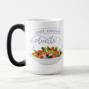 Eat more plants fresh salad motivation lettering color morph mug 