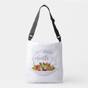 Eat more plants fresh salad motivation lettering crossbody bag