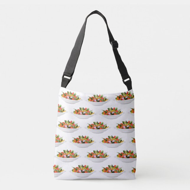 Eat more plants fresh salad motivation lettering crossbody bag (Front)