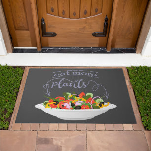 Eat more plants fresh salad motivation lettering doormat