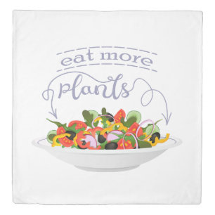 Eat more plants fresh salad motivation lettering duvet cover