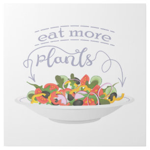 Eat more plants fresh salad motivation lettering gallery wrap