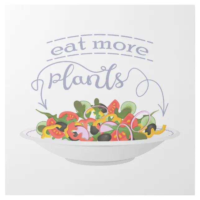 Eat more plants fresh salad motivation lettering gallery wrap | Zazzle