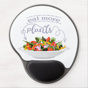 Eat more plants fresh salad motivation lettering gel mouse pad