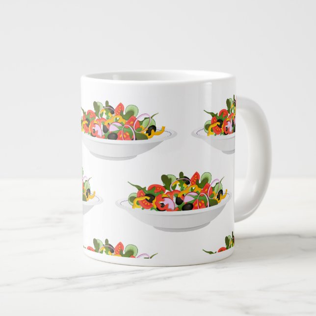 Eat more plants fresh salad motivation lettering giant coffee mug (Front Right)
