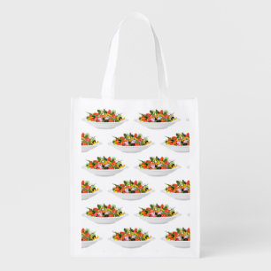 Eat more plants fresh salad motivation lettering grocery bag