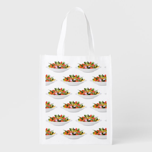 Eat more plants fresh salad motivation lettering grocery bag (Front)