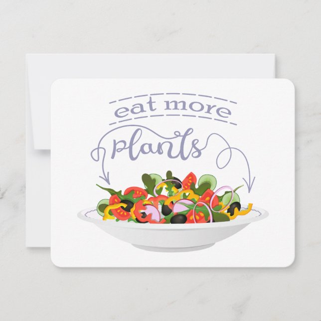 Eat more plants fresh salad motivation lettering holiday card (Front)