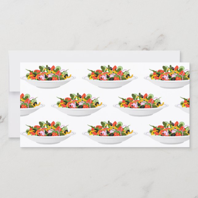 Eat more plants fresh salad motivation lettering holiday card (Front)