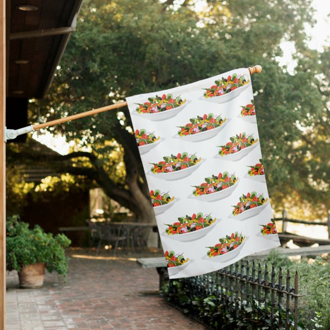 Eat more plants fresh salad motivation lettering house flag (In SItu)