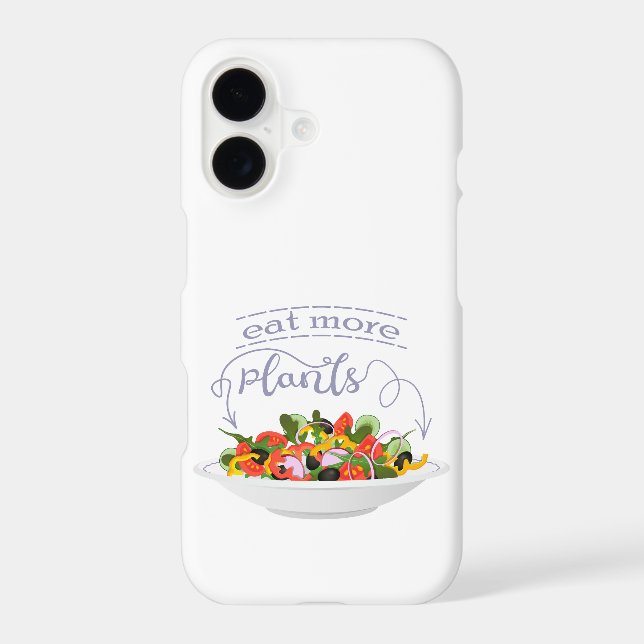 Eat more plants fresh salad motivation lettering iPhone case (Back)
