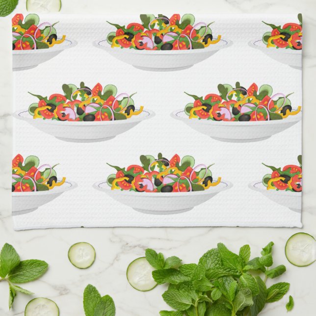 Eat more plants fresh salad motivation lettering kitchen towel (Folded)
