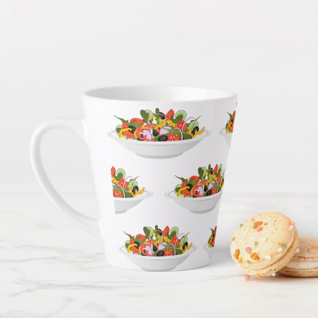 Eat more plants fresh salad motivation lettering latte mug (In Situ)