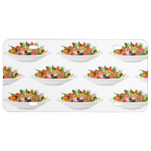 Eat more plants fresh salad motivation lettering license plate