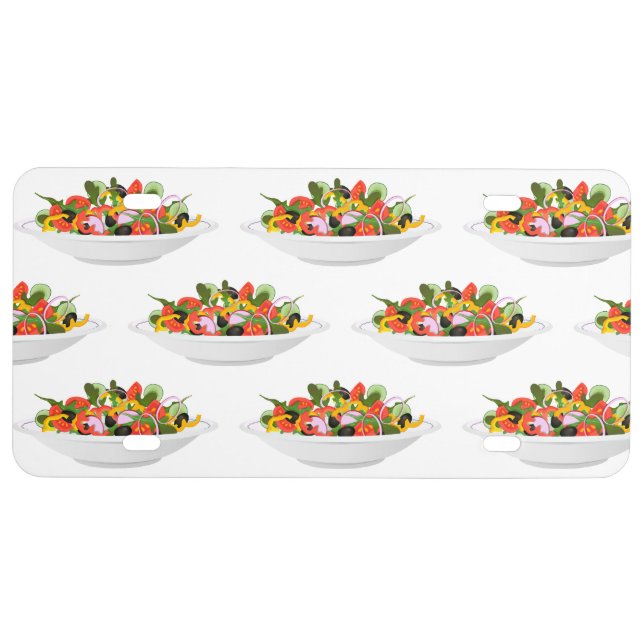 Eat more plants fresh salad motivation lettering license plate (Front)