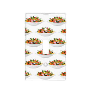 Eat more plants fresh salad motivation lettering light switch cover