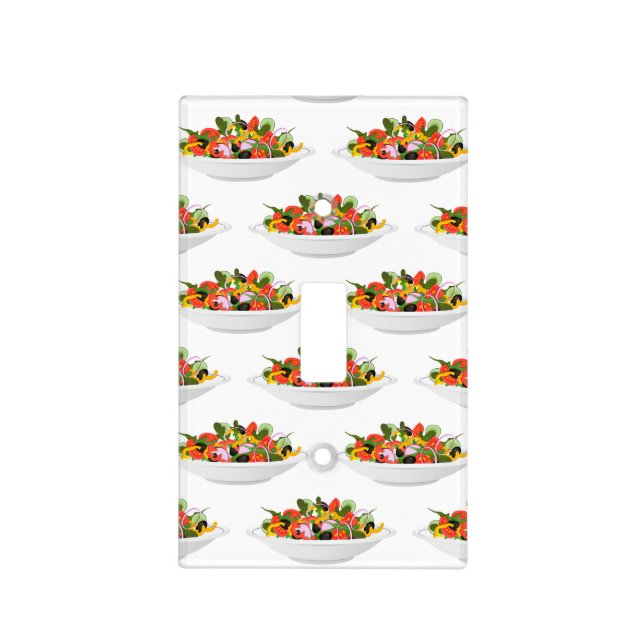 Eat more plants fresh salad motivation lettering light switch cover (Front)