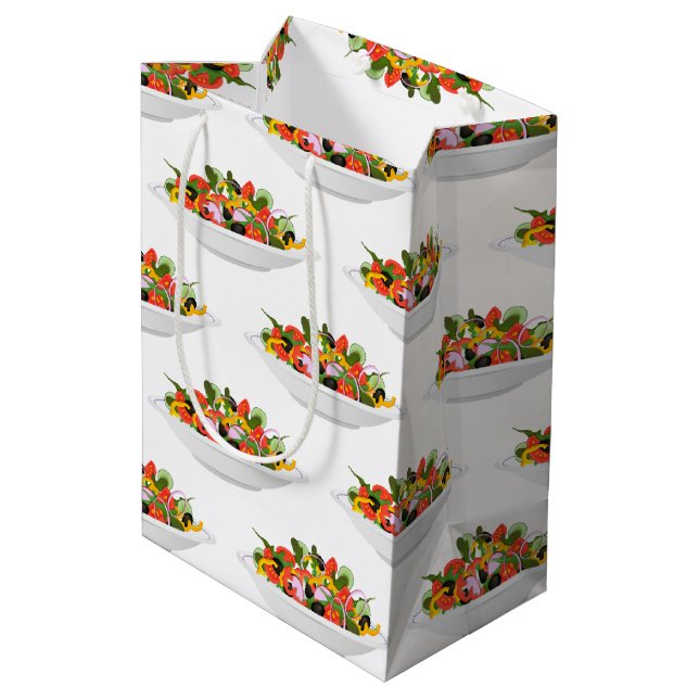 Eat more plants fresh salad motivation lettering medium gift bag (Back Angled)