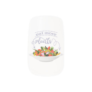 Eat more plants fresh salad motivation lettering minx nail art