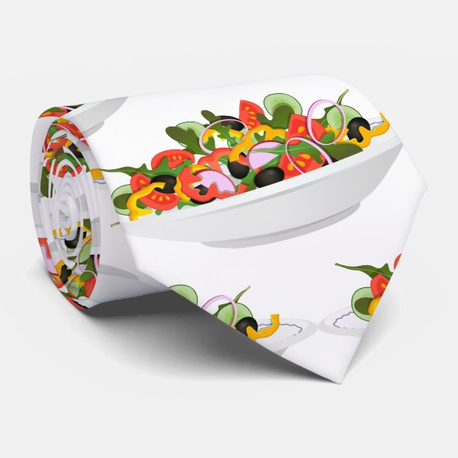 Eat more plants fresh salad motivation lettering neck tie (Rolled)
