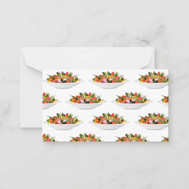 Eat more plants fresh salad motivation lettering note card (Front)
