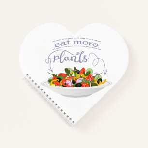 Eat more plants fresh salad motivation lettering notebook