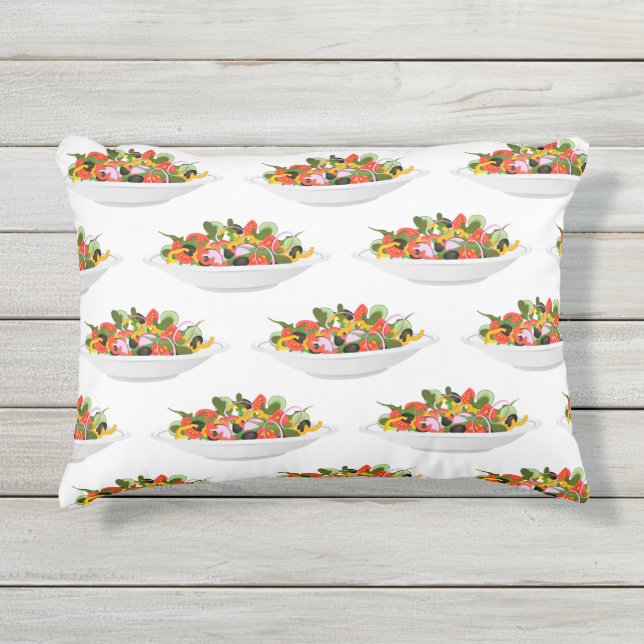 Eat more plants fresh salad motivation lettering outdoor pillow (Front)