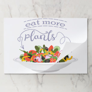Eat more plants fresh salad motivation lettering paper pad