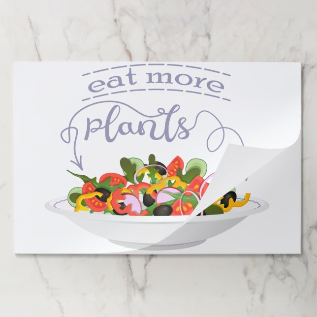 Eat more plants fresh salad motivation lettering paper pad (Folded)