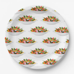 Eat more plants fresh salad motivation lettering paper plates
