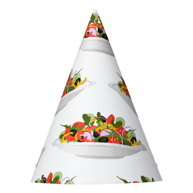 Eat more plants fresh salad motivation lettering party hat (Front)