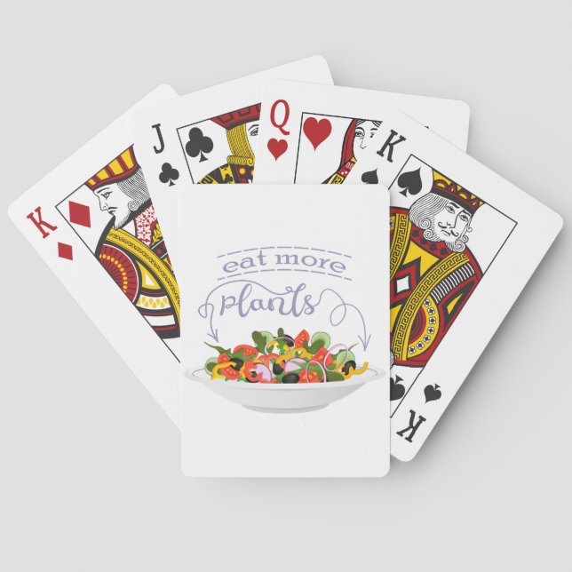 Eat more plants fresh salad motivation lettering poker cards (Back)
