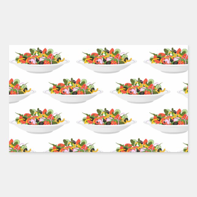 Eat more plants fresh salad motivation lettering rectangular sticker (Front)