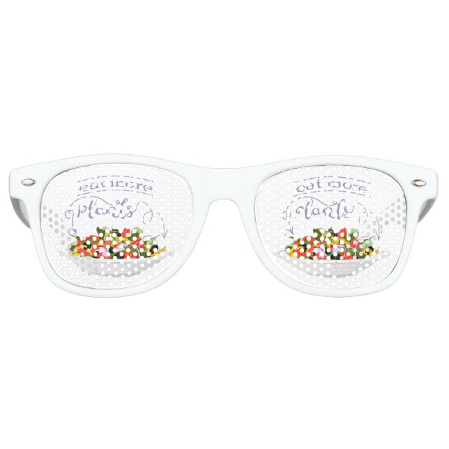 Eat more plants fresh salad motivation lettering retro sunglasses (Front)