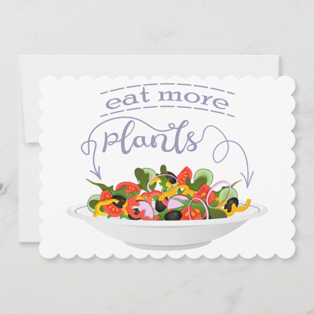 Eat more plants fresh salad motivation lettering save the date (Front)