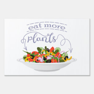Eat more plants fresh salad motivation lettering sign