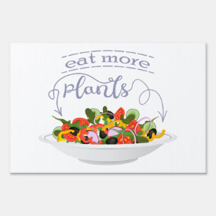 Eat more plants fresh salad motivation lettering sign