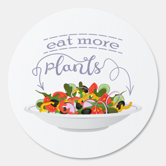Eat more plants fresh salad motivation lettering sign (Front)