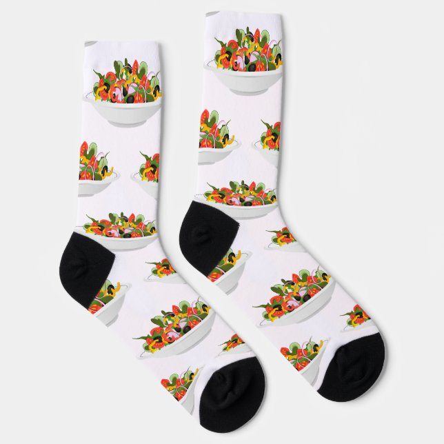 Eat more plants fresh salad motivation lettering socks (Right)