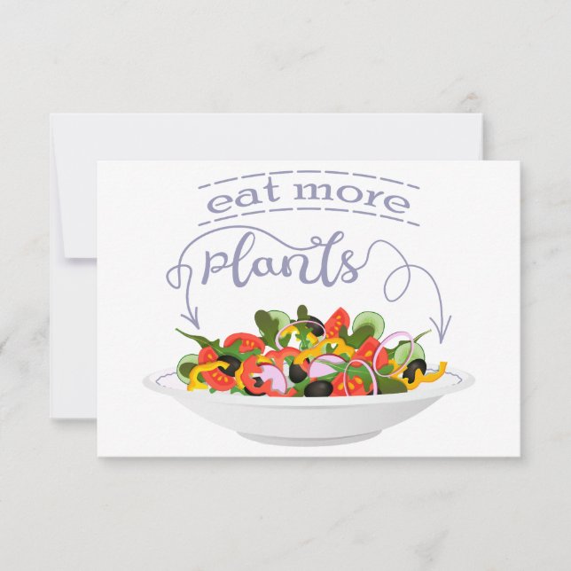 Eat more plants fresh salad motivation lettering thank you card (Front)