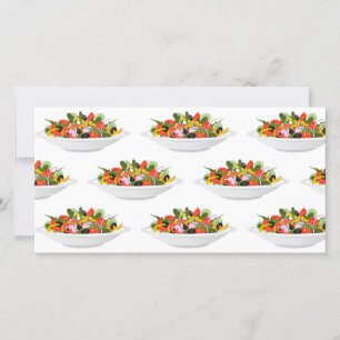 Eat more plants fresh salad motivation lettering thank you card