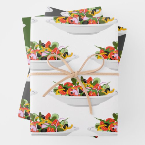 Eat more plants fresh salad motivation lettering wrapping paper sheets