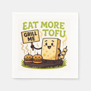 Eat More Tofu – Grill Me Instead BBQ Protest  Napkins