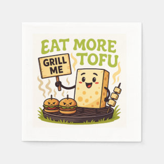 Eat More Tofu – Grill Me Instead BBQ Protest Napkins