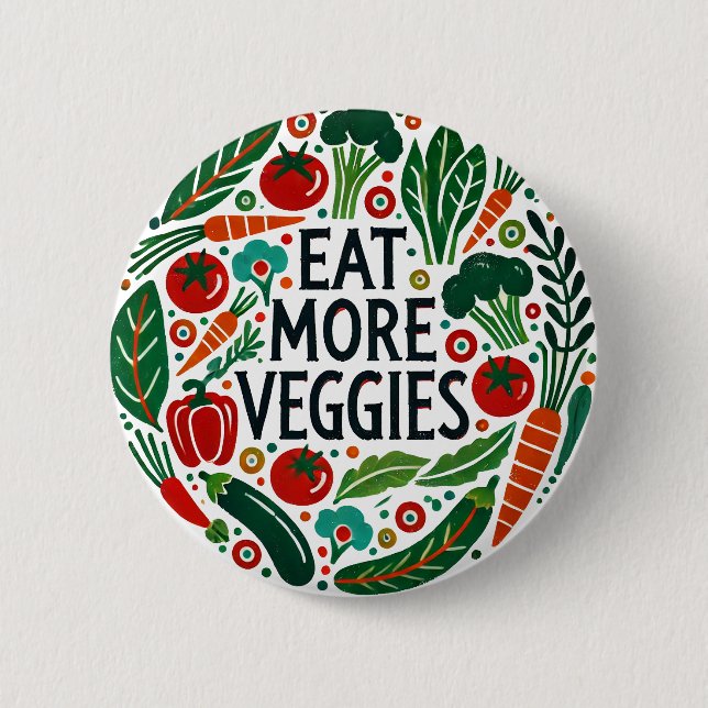 Eat More Veggies Button (Front)
