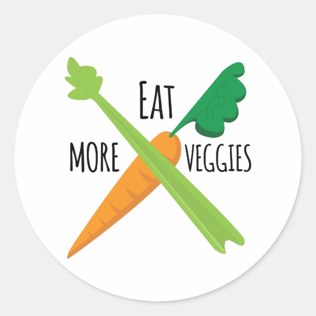 eat More Veggies Classic Round Sticker (Front)