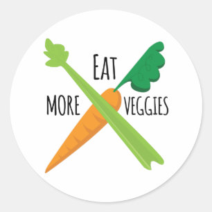 eat More Veggies Classic Round Sticker