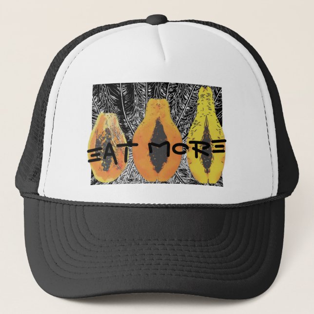 EAT MORE with KALO BLK/WHT  TRUCKER HAT (Front)