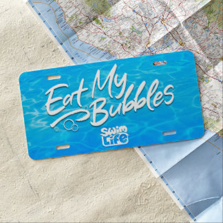 "Eat My Bubbles" Cool Pool Blue Swim Life License Plate